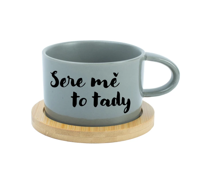 SERE MĚ TO TADY - šedý hrníček makronka 200 ml SERE MĚ TO TADY - šedý hrníček makronka 200 ml