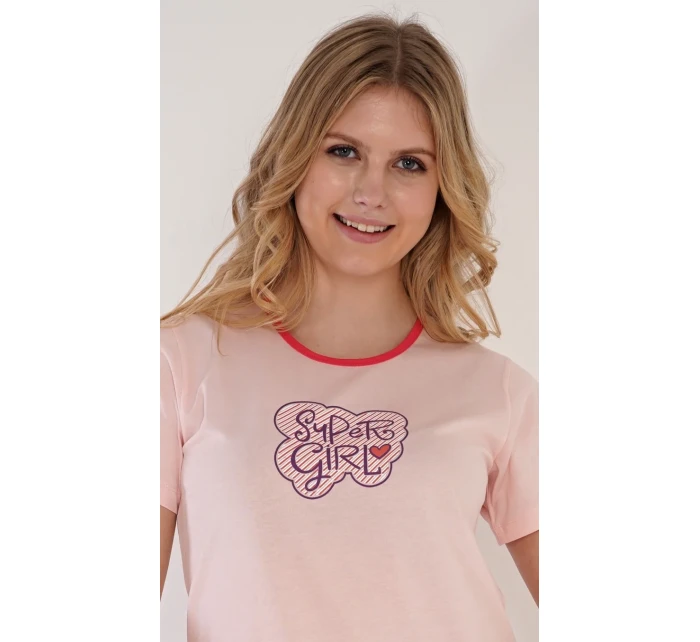 Dámské domácí šaty s krátkým rukávem Super girl