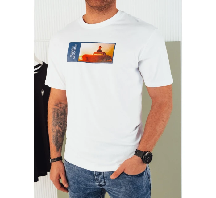 Pánské bílé tričko s potiskem Dstreet model 21975026 - FashionStreet