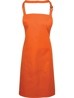 Premier PR 154 Zástěra s laclem a kapsou na břiše "Colours" 39.0154 orange