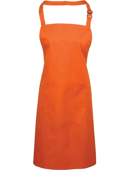 Premier PR 154 Zástěra s laclem a kapsou na břiše "Colours" 39.0154 orange Premier PR 154 Zástěra s laclem a kapsou na břiše "Colours" 39.0154 orange