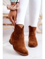 Semišové dámské boty na klínu Camel model 21576818 - S.Barski