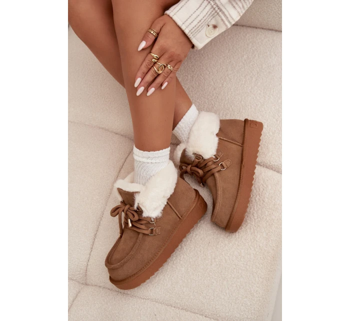 Dámské sněhule z přírodní semiš D.Franklin DFSH375006 Camel