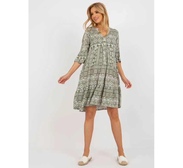 Šaty model 18372340 khaki - FPrice Šaty model 18372340 khaki - FPrice