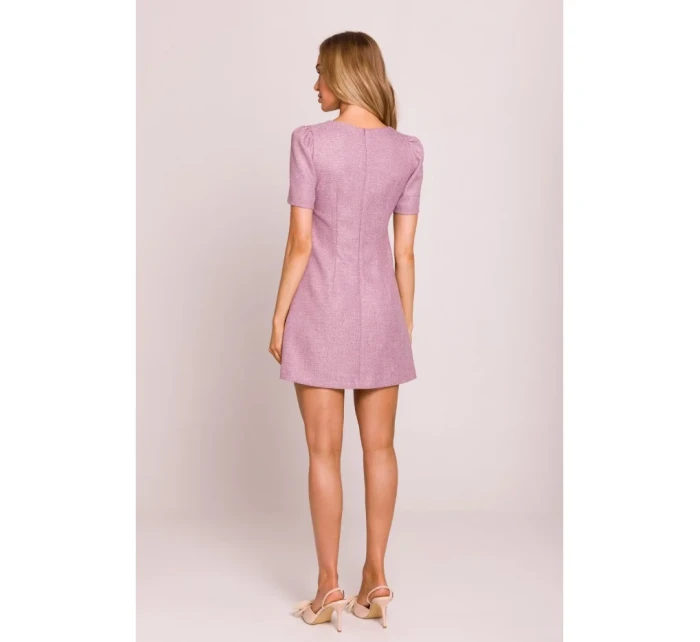 M855 Mini šaty áčkového střihu - marsala