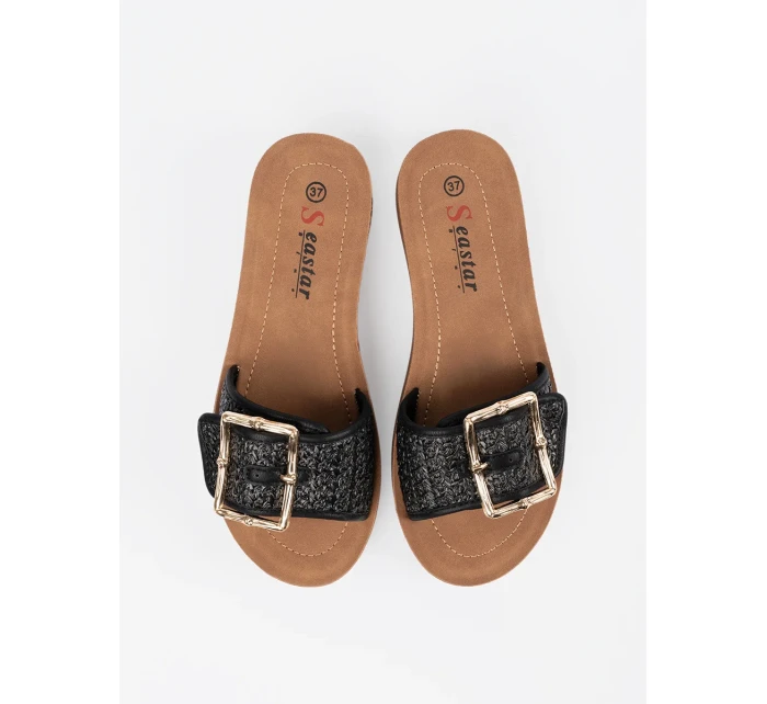 Luxusní  nazouváky černé dámské platforma