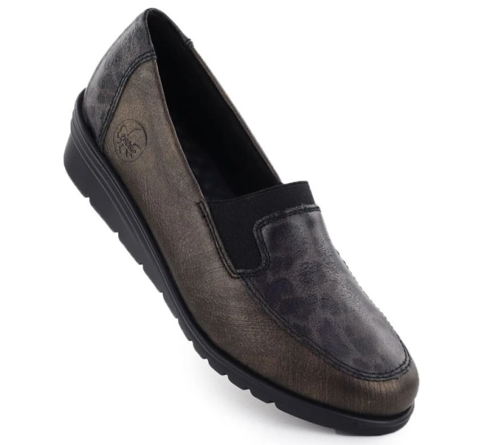 Hnědá kožená dámská obuv na platformě model 21905254 - Rieker