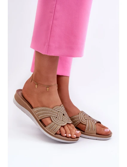 Pohodlné dámské žabky s  béžové model 21664619 - Inblu