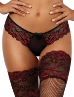Sexy tanga V-10018 černá/červená - Axami