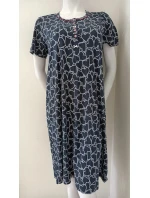 Dámská noční košile model 19641906 Tmavě modrá s bílou vzor - Vamp Dámská noční košile model 19641906 Tmavě modrá s bílou vzor - Vamp