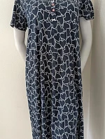 Dámská noční košile 00-10-5500 Tmavě modrá s bílou vzor - Vamp