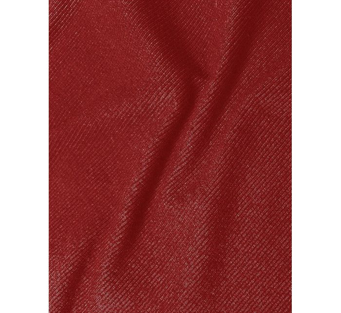 Červené vypasované žebrované šaty s kulatým výstřihem (5131-09)