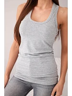 Dámská tílko z bavlny s kulatým výstřihem šedá