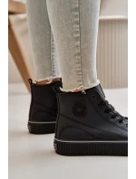 Dámské Zateplené Tenisky Z Eko Kůže Big Star OO274790 Černé Dámské Zateplené Tenisky Z Eko Kůže Big Star OO274790 Černé