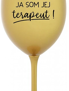 DOBRÝ  SOM TERAPEUT! zlatý pohár na víno 350 ml model 22163878 - Giftela