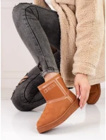 Klasické sněhule dámské hnědé bez podpatku Klasické sněhule dámské hnědé bez podpatku