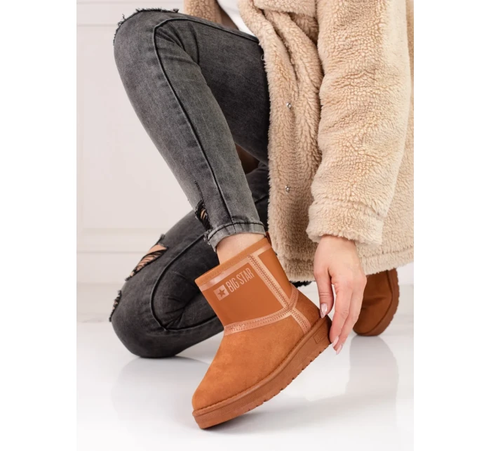 Klasické sněhule dámské hnědé bez podpatku Klasické sněhule dámské hnědé bez podpatku