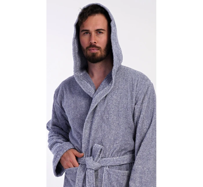 Pánský župan s kapucí model 21290628 - Vienetta MAN Pánský župan s kapucí model 21290628 - Vienetta MAN