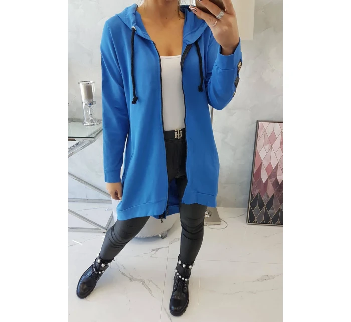 Mikina se zipem na zádech z džínoviny