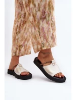 Kožené dámské žabky model 21646214 stříbrné - Zazoo Kožené dámské žabky model 21646214 stříbrné - Zazoo