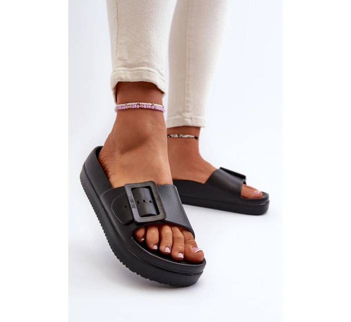 Dámské Pěnové Žabky Na Platformě S Big Star Černé model 21654891 - Big Star Shoes Dámské Pěnové Žabky Na Platformě S Big Star Černé model 21654891 - Big Star Shoes