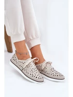 Dámské Kožené Polobotky S.Barski LR51-610 Béžové