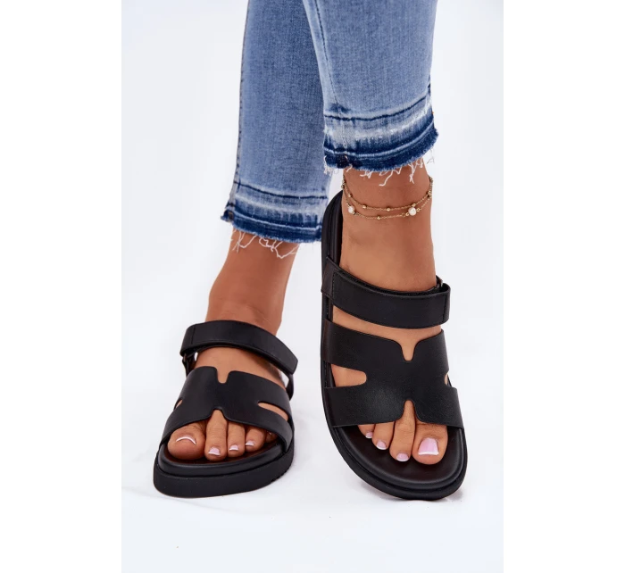 Dámské Pantofle Na Suchý Zip model 21697774 Černé - VINCEZA