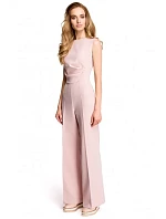 S115 Overal se širokými nohavicemi - pudrový