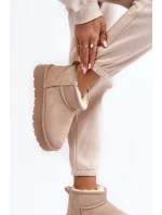 Módní semišové nízké sněhule Světle béžová Nucca