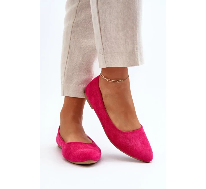 Dámské semišové baleríny Fuchsia Kommia