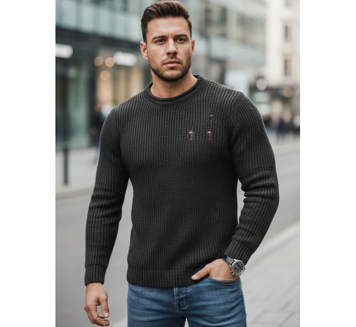 Pánský tmavě šedý svetr Dstreet WX1990