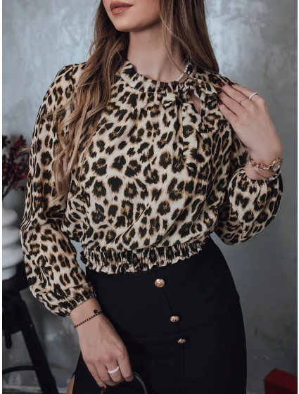 dámská oversize halenka s leopardím vzorem model 21982070 - Dstreet