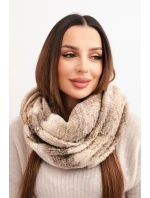 Dámský pletený melírovaný jemný šál na zimu KN20 béžový