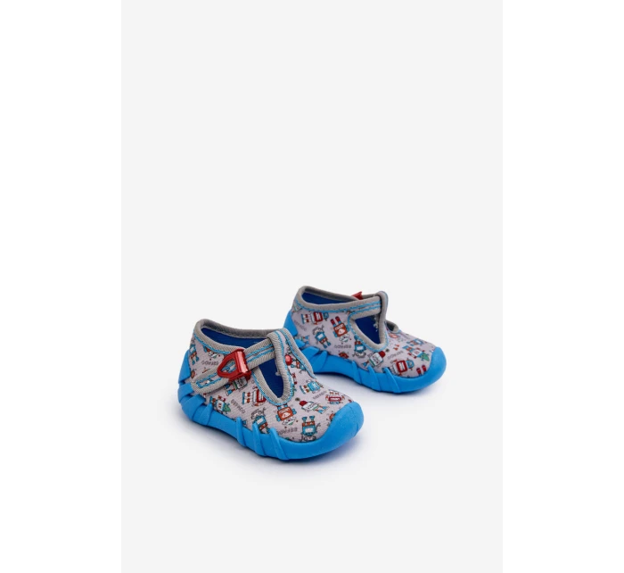 Pohodlné Dětské Domácí Obuv BEFADO 110N483 Modro-šedé Pohodlné Dětské Domácí Obuv BEFADO 110N483 Modro-šedé