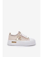 Dámské Tenisky Na Platformě S Dekorativním Detalem Béžové Annisae
