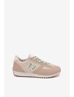 Dámské Tenisky Béžové s Ozdobným Šněrováním model 22039794 - Boto