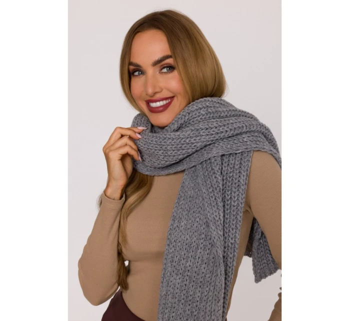 model 21417256 Žebrovaná šála šedá - Moe model 21417256 Žebrovaná šála šedá - Moe