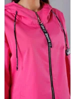 Růžový tenký asymetrický dámský přehoz přes oblečení model 18001565 - S'WEST Růžový tenký asymetrický dámský přehoz přes oblečení model 18001565 - S'WEST