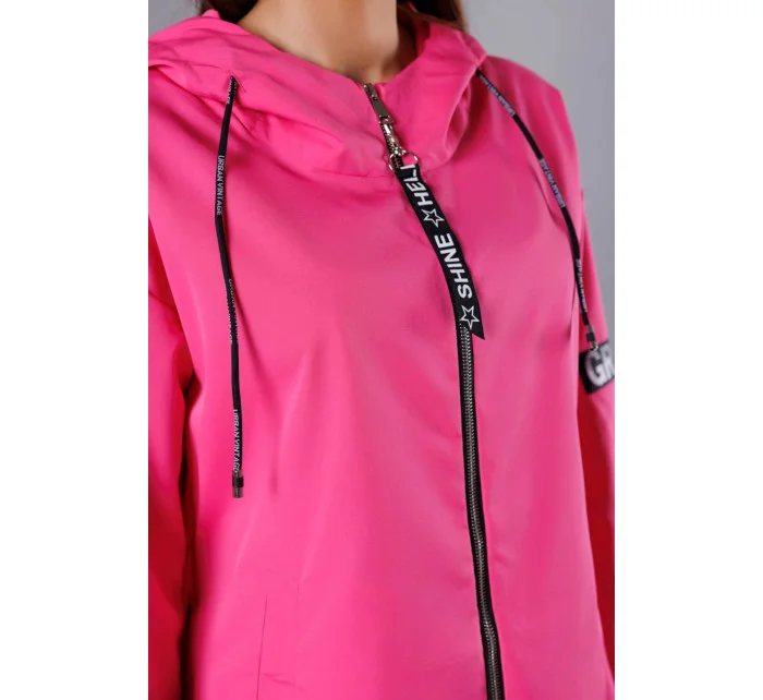 Růžový tenký asymetrický dámský přehoz přes oblečení model 18001565 - S'WEST Růžový tenký asymetrický dámský přehoz přes oblečení model 18001565 - S'WEST