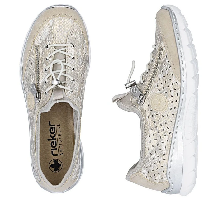 Dámská zlatá prolamovaná sportovní obuv model 22097169 - Rieker