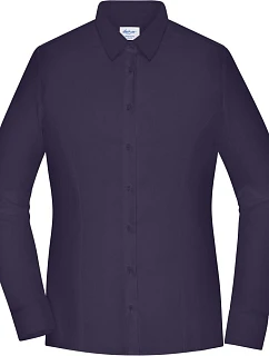 Daiber JN 1371 Popelínová halenka slim fit s dlouhým rukávem 02.1371 deep purple