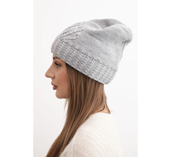 Dámská zimní čepice z vlny s a prodlouženými stranami fialová model 21865214 - K-Fashion Dámská zimní čepice z vlny s a prodlouženými stranami fialová model 21865214 - K-Fashion