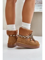 Dámské Sněhule Z Hladké Kůže S Šněrováním  Hnědé model 21674744 - D.Franklin