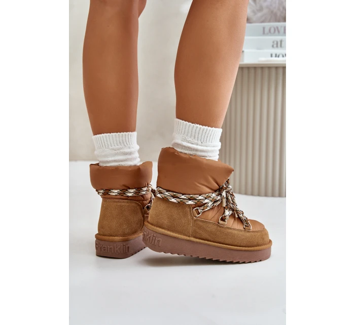 Dámské Sněhule Z Hladké Kůže S Šněrováním  Hnědé model 21674744 - D.Franklin