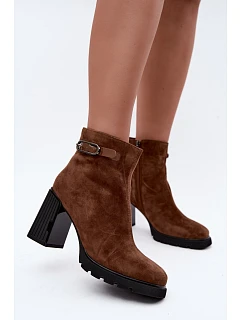 Zateplené kozačky z přírodního semiše Vinceza 91172 Camel