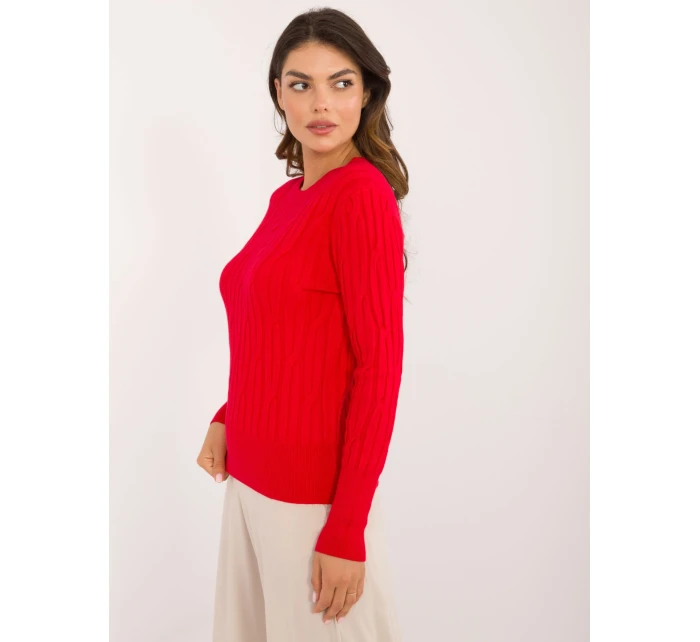 Sweter AT SW ciemny czerwony model 20742494 - FPrice Sweter AT SW ciemny czerwony model 20742494 - FPrice