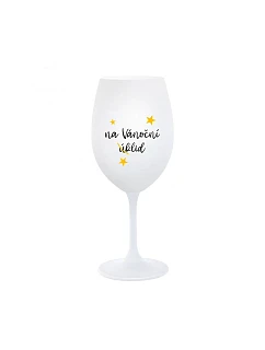 NA VÁNOČNÍ ÚKLID - bílá sklenice na víno 350 ml