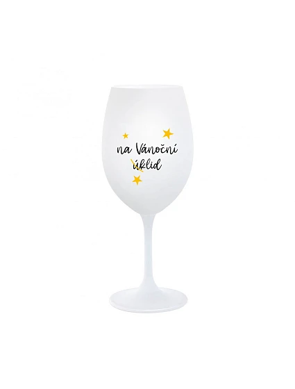 NA VÁNOČNÍ ÚKLID - bílá sklenice na víno 350 ml NA VÁNOČNÍ ÚKLID - bílá sklenice na víno 350 ml