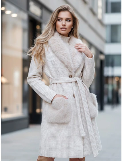 Dámský kožich béžový FashionStreet TY5278z