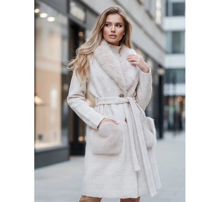 Dámský kožich béžový FashionStreet TY5278z